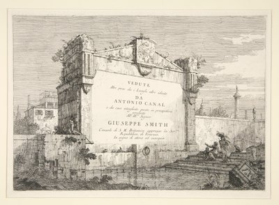 Tittelplate, fra serien Vedute (Views) av Canaletto (Giovanni Antonio Canal)