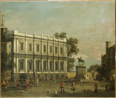 En Capriccio av bygninger i Whitehall, ca. 1754 av Giovanni Antonio Canal