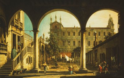 En Capriccio av Scuola di San Marco, Venezia, fra Palazzo Grifalconi-Loredan, av Giovanni Antonio Canal