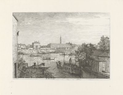 Fortøyningsplass i Dolo All Porte di Dolo (tittel på objekt) Ansikter på eksisterende og oppfunne steder (serietittel) Vedute altre prese da i Luoghi altre ideate av Antonio Canal (serietittel) av Canaletto