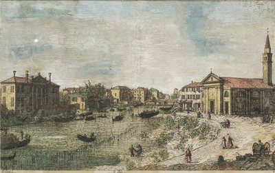 Canaletto Al Dolo fargelagt av Canaletto