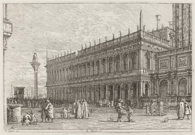 La libreria. V. [øverst til venstre], i eller før 1742. av Canaletto