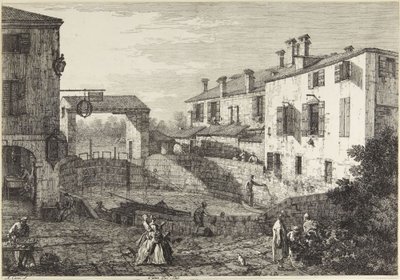Portene i Dolo av Canaletto