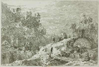 Fjelllandskap med fem broer, fra Vedute av Canaletto