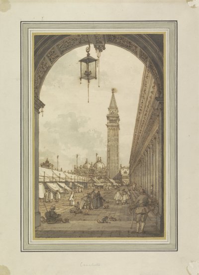 Piazza San Marco, Venezia, sett fra sør-vest Piazza San Marco møtte Campanile en San Marco te Venetië av Canaletto