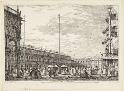 Piazza San Marco med Procuratie Nuove og San Geminiano av Canaletto