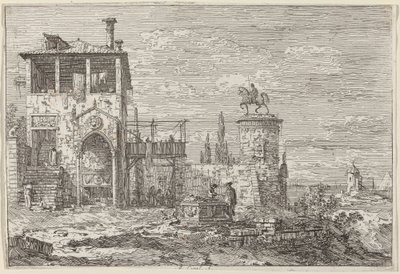 Ryttermonumentet, ca. 17351746. av Canaletto