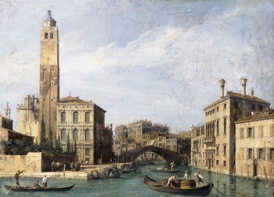 Canal Grande med San Geremia, Palazzo Labia og inngangen til Cannaregio, ca. 1726-1730 av Giovanni Antonio Canal