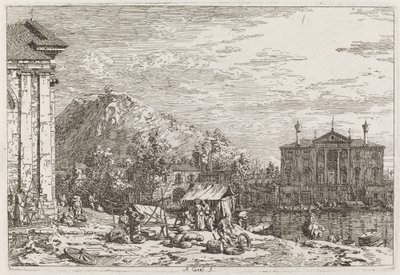 Markedet i Dolo [nederst til venstre] av Canaletto