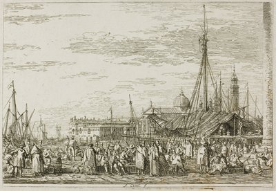 Markedet på Molo, fra Vedute av Canaletto