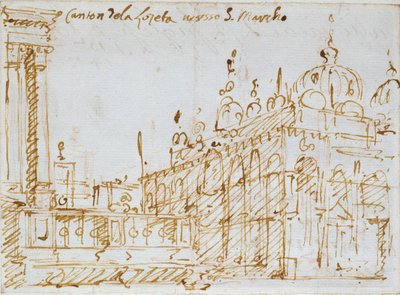 Venezia: Markus og Loggetta, midten av 1700-tallet av Canaletto
