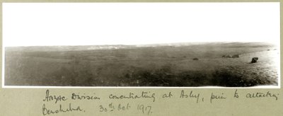 ANZAC-divisjonen konsentrerer seg ved Asluj før de angrep Beersheba, 20. oktober 1917 av Capt. Arthur Rhodes