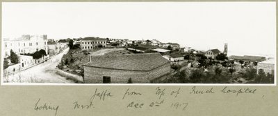Jaffa fra toppen av det franske sykehuset med utsikt mot vest, 2. desember 1917 av Capt. Arthur Rhodes