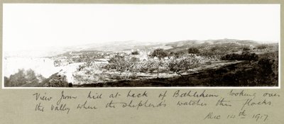 Utsikt fra bakken bak Betlehem, 14. desember 1917 av Capt. Arthur Rhodes