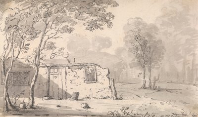 Flamstead End, Old Ruskin's Cottage nær Cheshunt, mai 1814 av Capt. Thomas Hastings