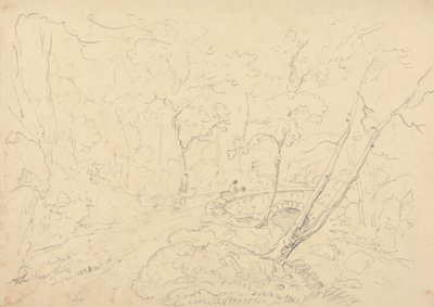 Holne Chase Bridge and River, 30. mai 1833 av Capt. Thomas Hastings