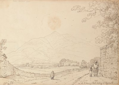 På Killarney Road som fører til Ross Castle, 4. september 1841 av Capt. Thomas Hastings