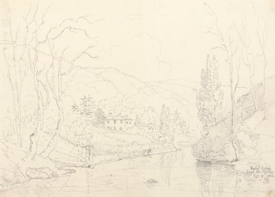 Rydal hytte fra broen, 8. februar 1836 av Capt. Thomas Hastings