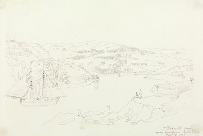 Saint Dogmaels fra Cardigan på Teifi, 8. september 1847 av Capt. Thomas Hastings