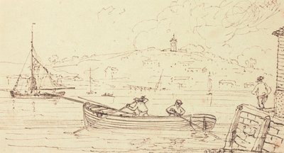 Skisse av båtmenn, West Cowes, 16. februar 1826 av Capt. Thomas Hastings