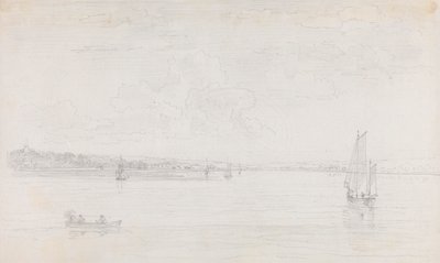 Skisse av Cowes, Isle of Wight, fra Solent av Capt. Thomas Hastings