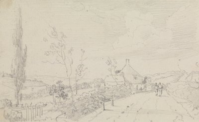 Skisse av en landevei og hytte av Capt. Thomas Hastings