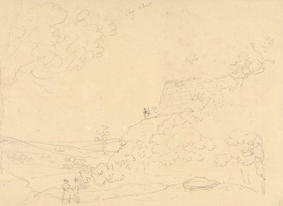 Skisse av en Hillside Bastion, Isle of Wight av Capt. Thomas Hastings