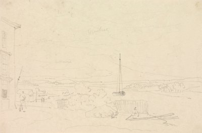 Skisse av et elvelandskap, Isle of Wight av Capt. Thomas Hastings