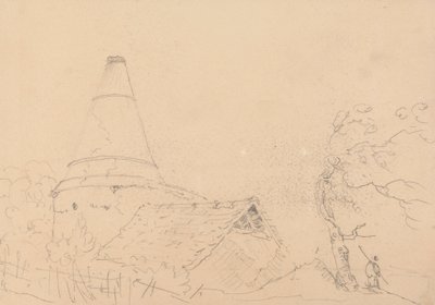 Skisse av et tak med en stor skorstein av Capt. Thomas Hastings