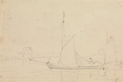 Skisse av en seilbåt av Capt. Thomas Hastings