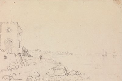 West Cowes fra Lord Henry Seymours badehus, oktober 1825 av Capt. Thomas Hastings