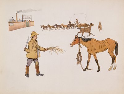 Avsted til Chevril Factory, fra The Leaguer of Ladysmith, 1900 av Captain Clive Dixon
