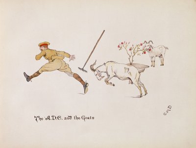 A.D.C and the Goats, fra The Leaguer of Ladysmith, 1900 av Captain Clive Dixon