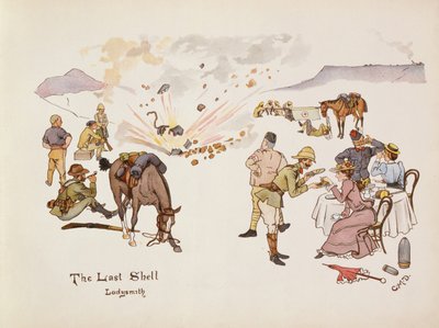 The Last Shell, Ladysmith, fra The Leaguer of Ladysmith, 1900 av Captain Clive Dixon