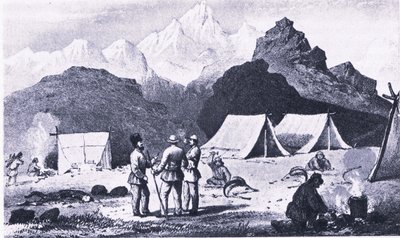Camp in the Himalaya, fra British Adventure utgitt av Collins av Captain E. P. Campbell