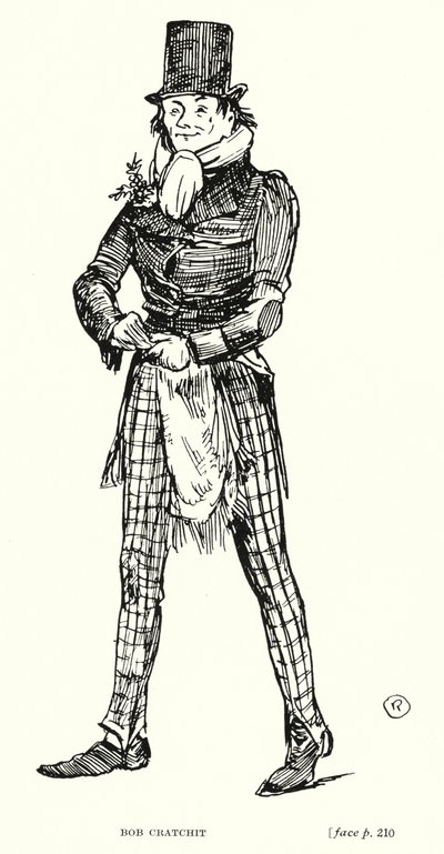 Dickens karakter: Bob Cratchit (litho) av Captain Edward Henry Handley Read
