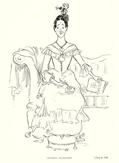 Dickens karakter: Charity Pecksniff (litho) av Captain Edward Henry Handley Read