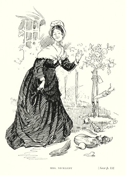 Dickens karakter: Mrs Nickleby (litho) av Captain Edward Henry Handley Read