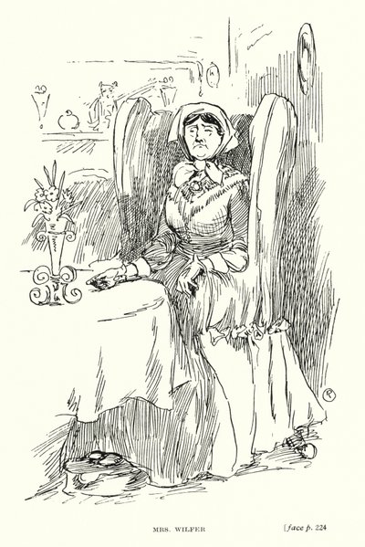 Dickens karakter: Mrs Wilfer (litho) av Captain Edward Henry Handley Read
