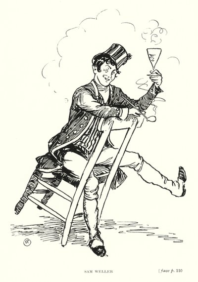 Dickens karakter: Sam Weller (litho) av Captain Edward Henry Handley Read