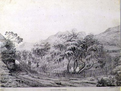 Napoleons grav ved Longwood på øya St. Helena av Captain G. Rotton