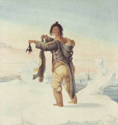 En Esquimaux fra Savage Islands, 1821 av Captain George Francis Lyon