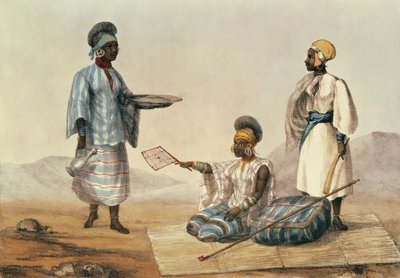 Black people of Soudan, plate fra A Narrative of Travels in Northern Africa gravert av M. Gauci (fl.1810-46) 1821 av Captain George Francis Lyon