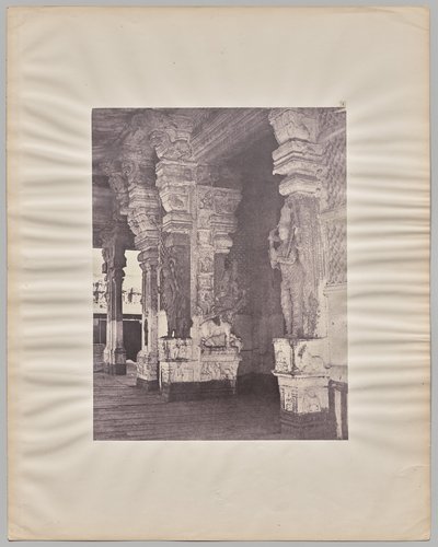 Pudhu Mandapa a Tirumala Nayak (r. 1623-59), Meenakshi Sundareshwar-tempelet, Madurai av Captain Linnaeus Tripe