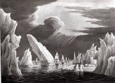 Passage through the Ice, 16. juni 1818 gravert av D. Havell (bw-bilde) av Captain N. Rofs