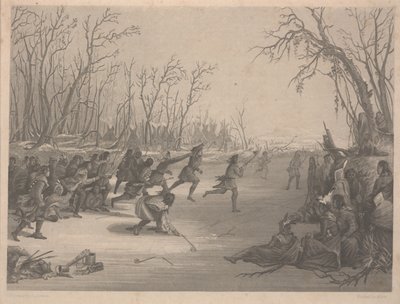 Ball Play of the Dahcota (Sioux) Indians, etsning av Charles Kennedy Burt (1823-92), innen desember 1850 (etsing) av Captain Seth Eastman
