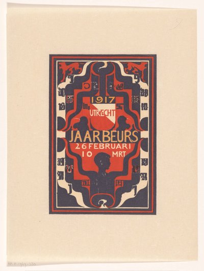 Kunngjøring for messe Utrecht 1917 av Carel Adolph Lion Cachet