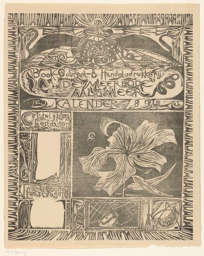 Kalenderblad 1893 av Carel Adolph Lion Cachet