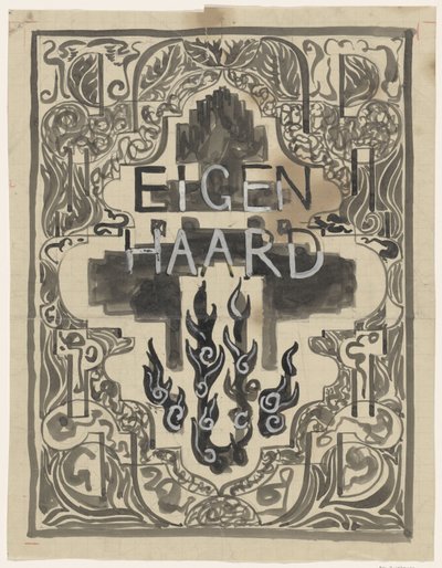 Design for omslaget til Eigen Haard av Carel Adolph Lion Cachet