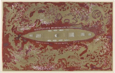 Design for vignett av Koninklijke Paketvaart Maatschappij av Carel Adolph Lion Cachet